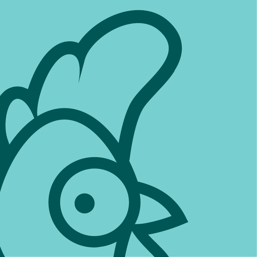 Stewart's head outlined in Bot Teal Dark on a light Bot Teal field